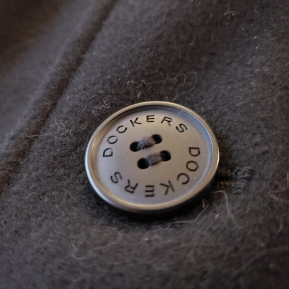 Dockers Wool Blend Car Coat with Scarf (Black, M) NWOT - Picture 4 of 10